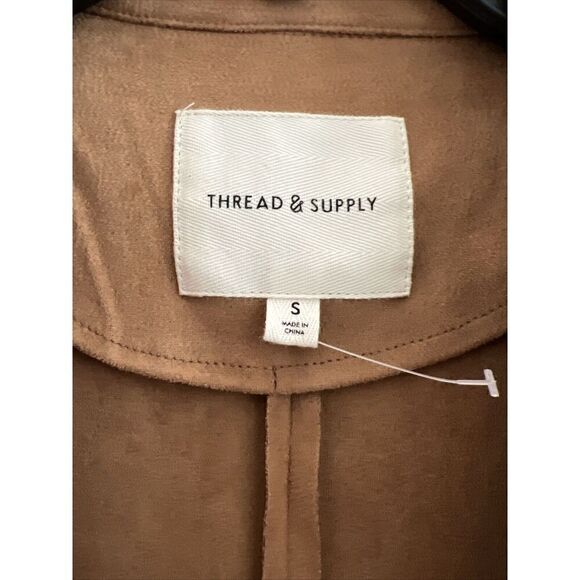 Thread & Supply Women Sz Small Malva Camel Brown Microsuede jacket - Picture 2 of 9